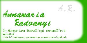 annamaria radvanyi business card